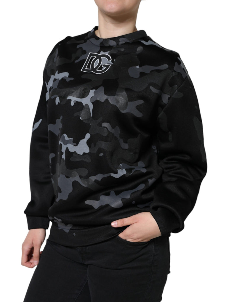 Black Camouflage Round Neck Sweatshirt Sweater Dolce & Gabbana