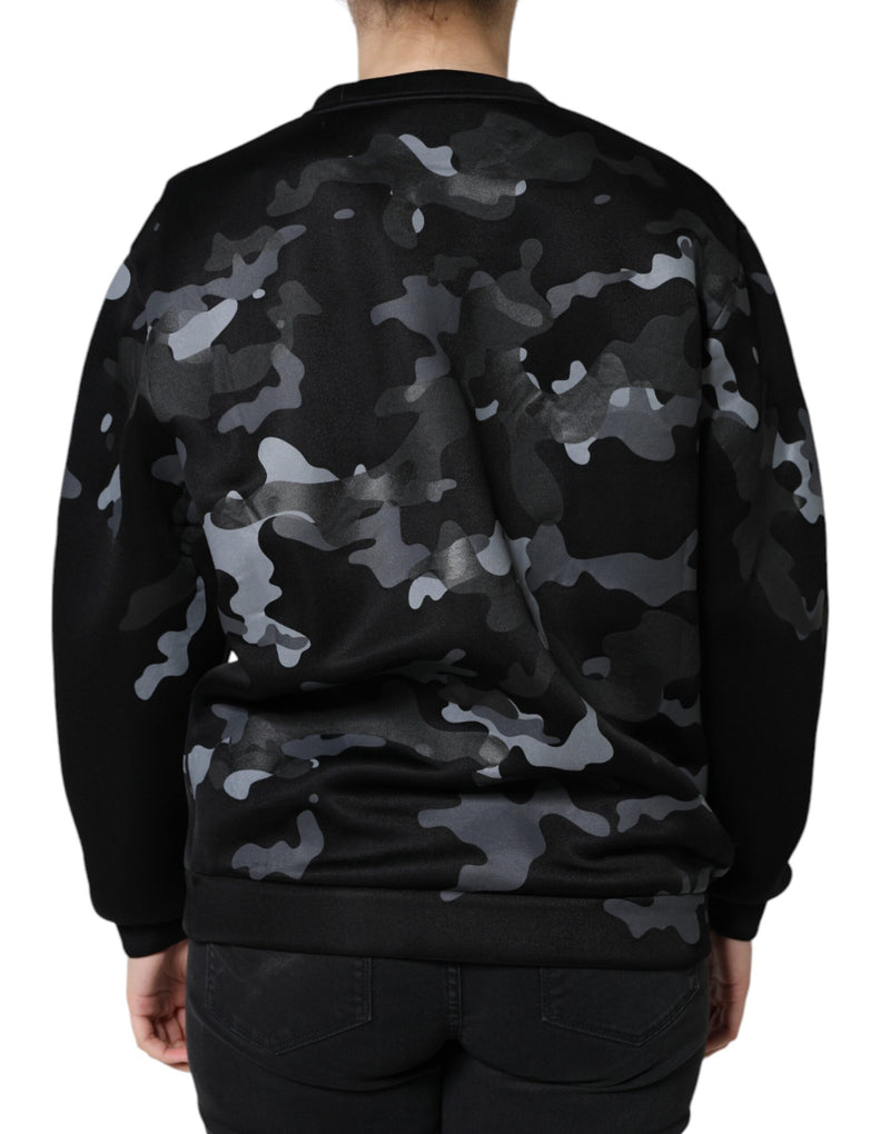 Black Camouflage Round Neck Sweatshirt Sweater Dolce & Gabbana