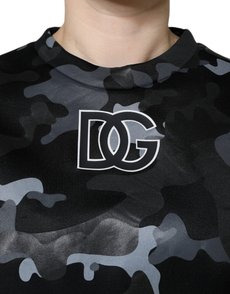 Black Camouflage Round Neck Sweatshirt Sweater Dolce & Gabbana