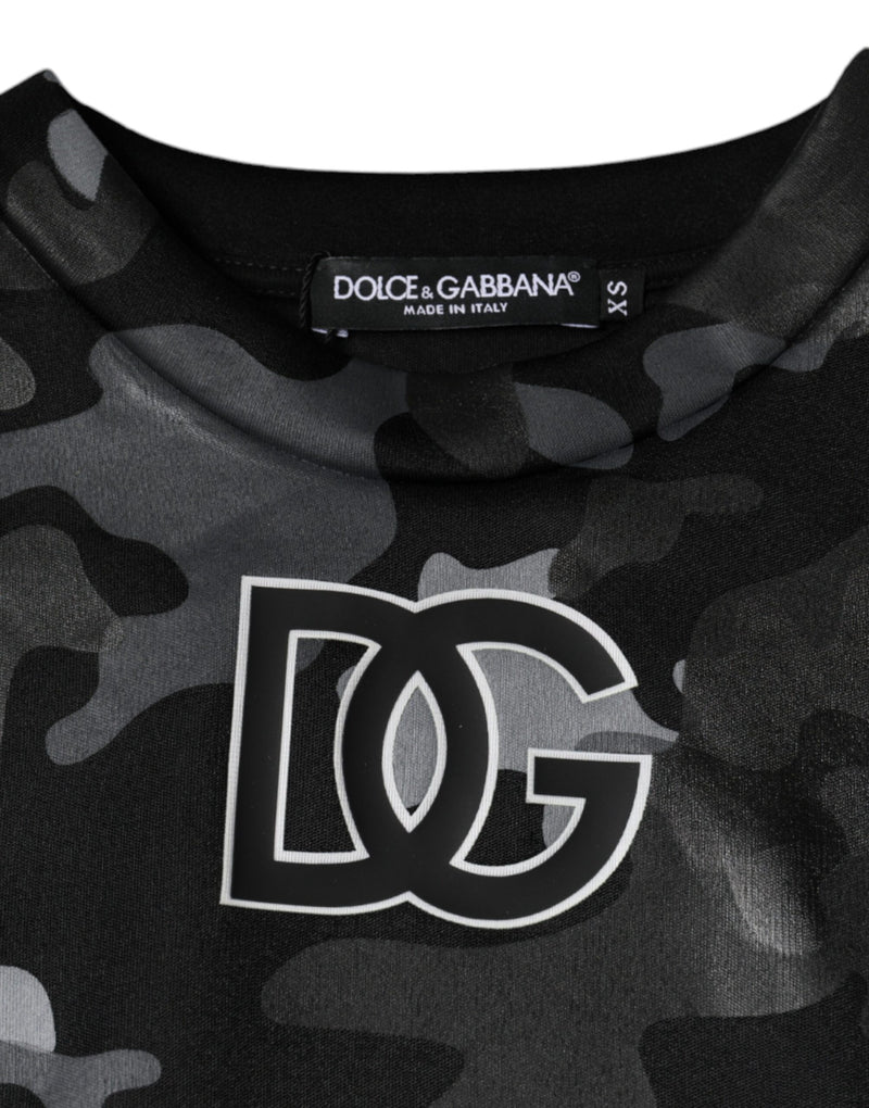 Black Camouflage Round Neck Sweatshirt Sweater Dolce & Gabbana