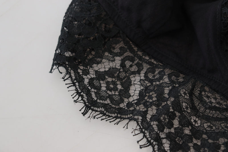 Black Floral Lace Stretch Bralette Underwear Dolce & Gabbana