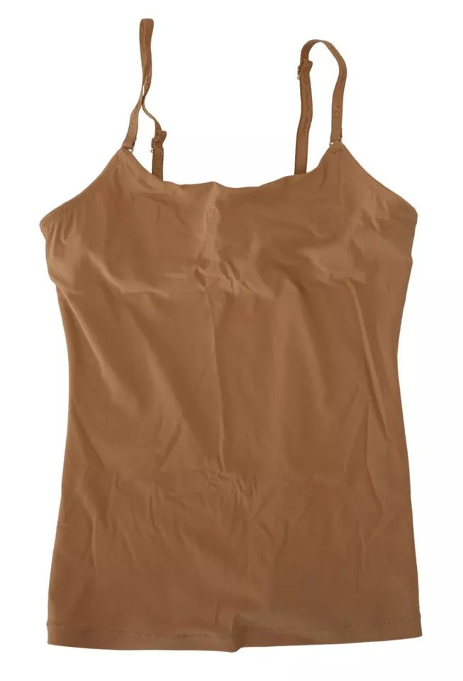 Brown Nylon Stretch Sleeveless Top Underwear Dolce & Gabbana