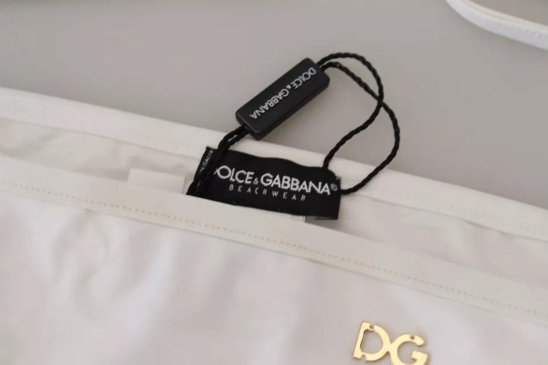 White DG Logo Beachwear Swimwear Bikini Bottom Dolce & Gabbana