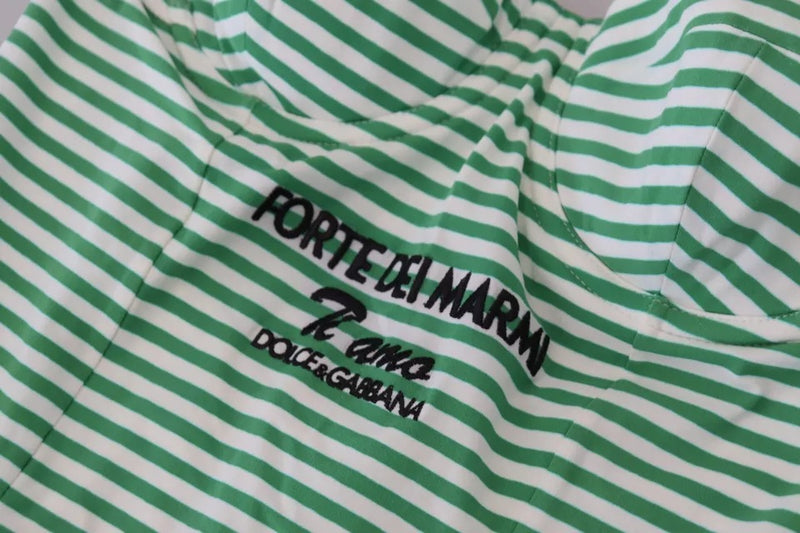 White Green Stripes One Piece Beachwear Swimwear Dolce & Gabbana
