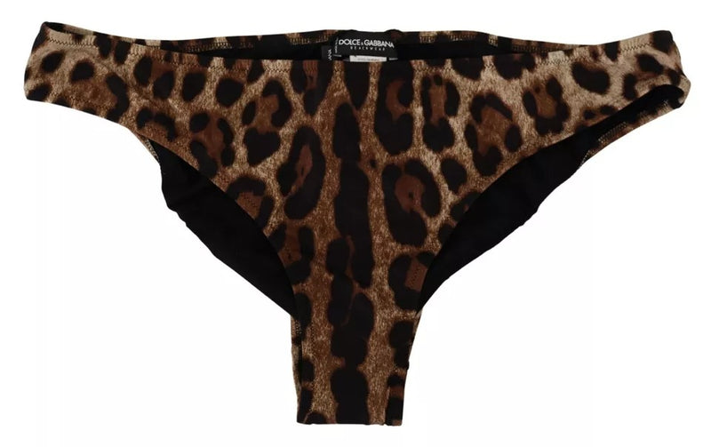 Brown Leopard Print Swimsuit Swimwear Bikini Bottom Dolce & Gabbana