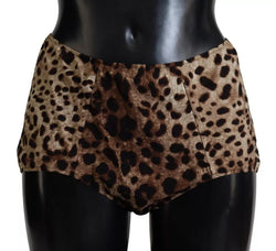 Brown Leopard Print Swimsuit Swimwear Bikini Bottom Dolce & Gabbana