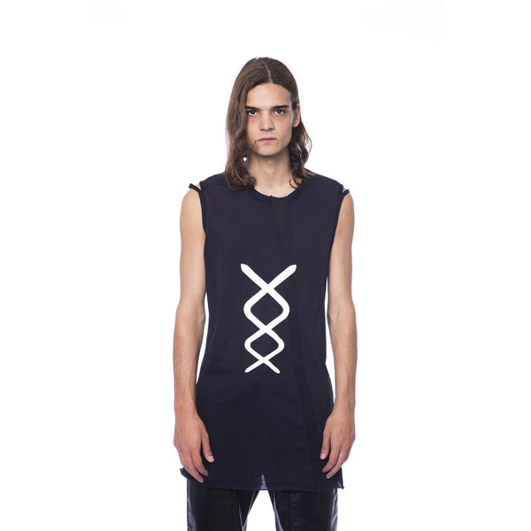 Black Cotton Men Tank Top Nicolo Tonetto