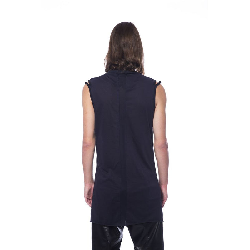 Black Cotton Men Tank Top Nicolo Tonetto