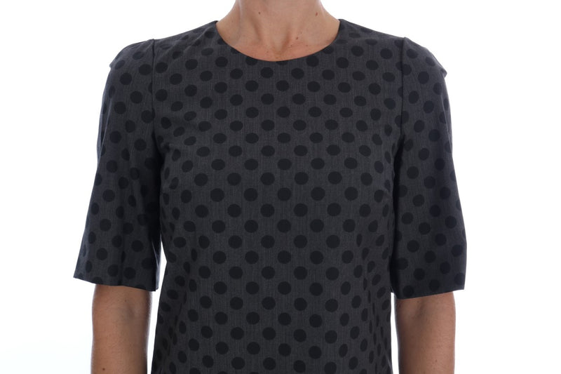 Elegant Polka Dot Wool Blend Dress Dolce & Gabbana