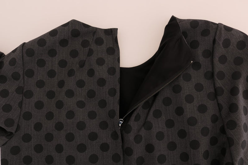 Elegant Polka Dot Wool Blend Dress Dolce & Gabbana