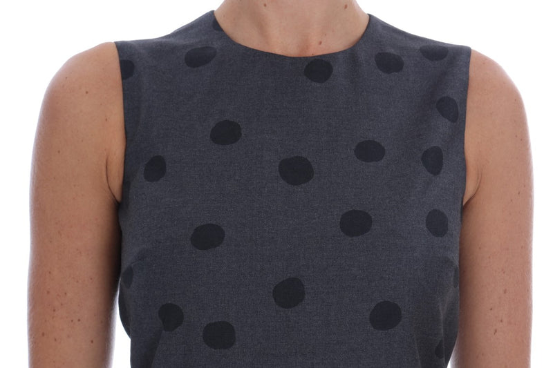 Chic Sleeveless Polka Dotted Wool Dress Dolce & Gabbana