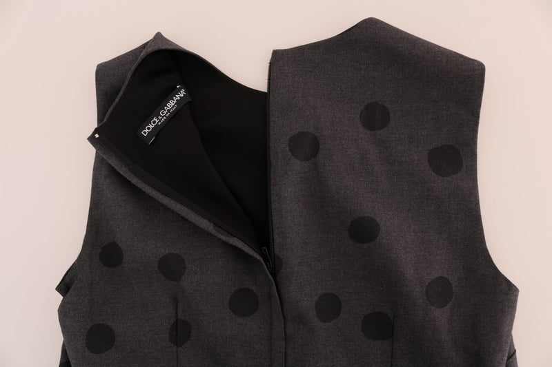 Chic Sleeveless Polka Dotted Wool Dress Dolce & Gabbana