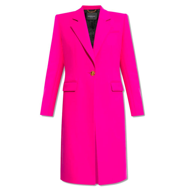 Fuchsia Viscose Jackets & Coat Versace