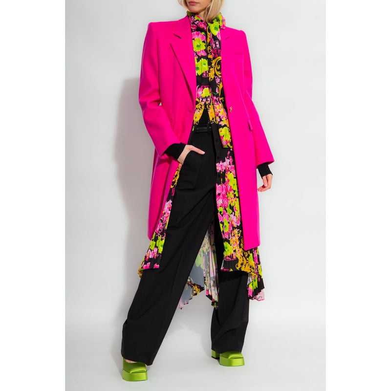 Fuchsia Viscose Jackets & Coat Versace