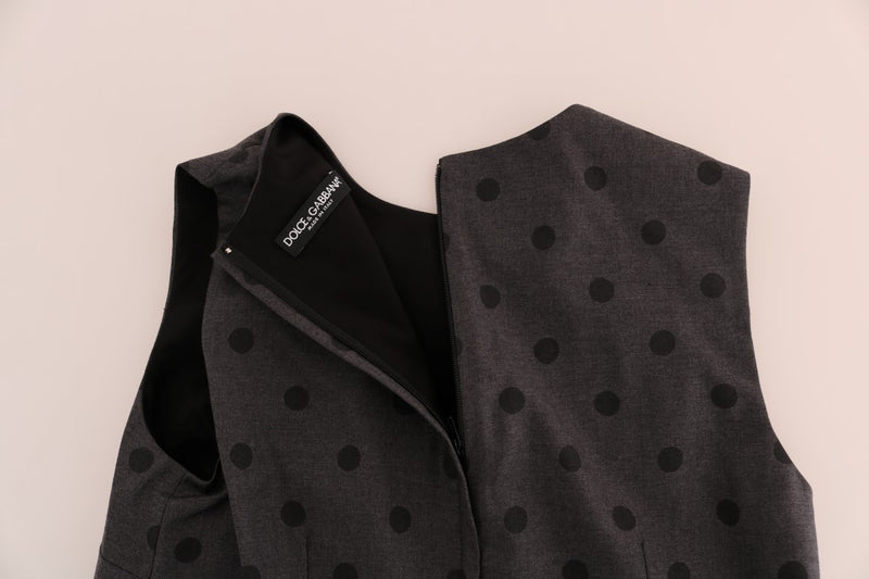 Chic Sleeveless Polka Dot Wool Dress Dolce & Gabbana