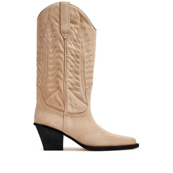 Beige Leather Boot Paris Texas