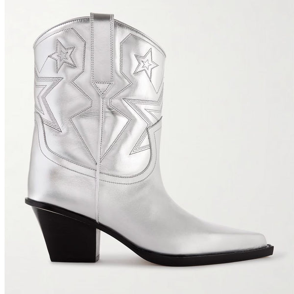 Gray Leather Boot Paris Texas