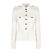 White Wool Jackets & Coat Dolce & Gabbana