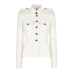 White Wool Jackets & Coat Dolce & Gabbana