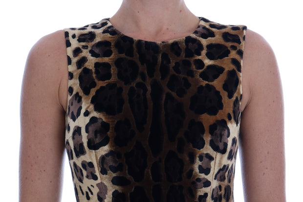 Sleeveless Leopard Mini Sheath Dress Dolce & Gabbana