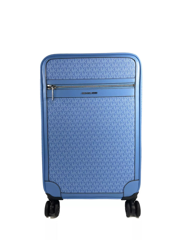 Michael Kors Travel Small Pacific Blue Signature Trolley Rolling Suitcase Carry On Michael Kors