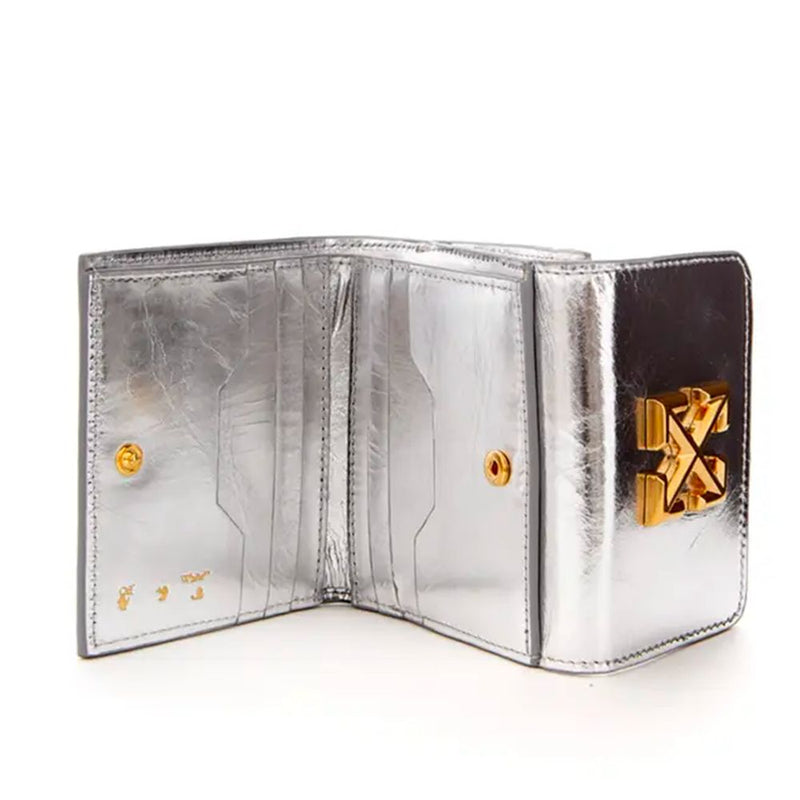 Silver Leather Wallet Off-White