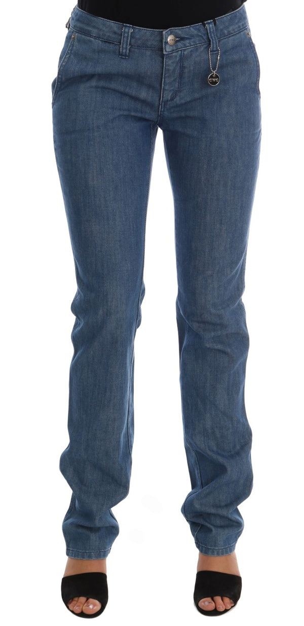 Super Slim Blue Wash Cotton Jeans Costume National