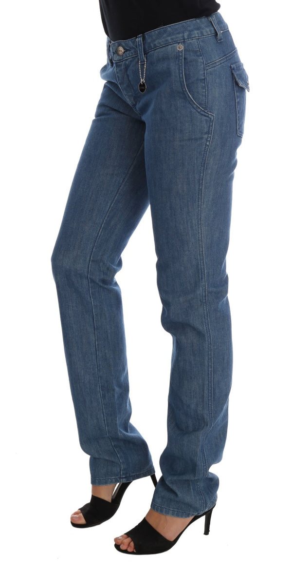 Super Slim Blue Wash Cotton Jeans Costume National