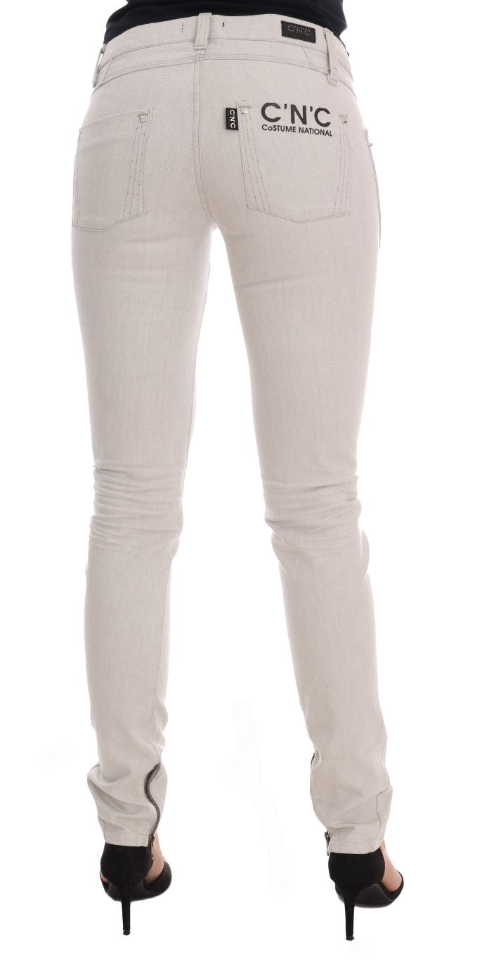 Chic White Slim-Fit Stretch Jeans Costume National