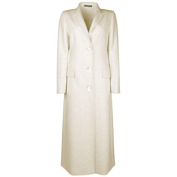 White Wool Vergine Jackets & Coat Made in Italy