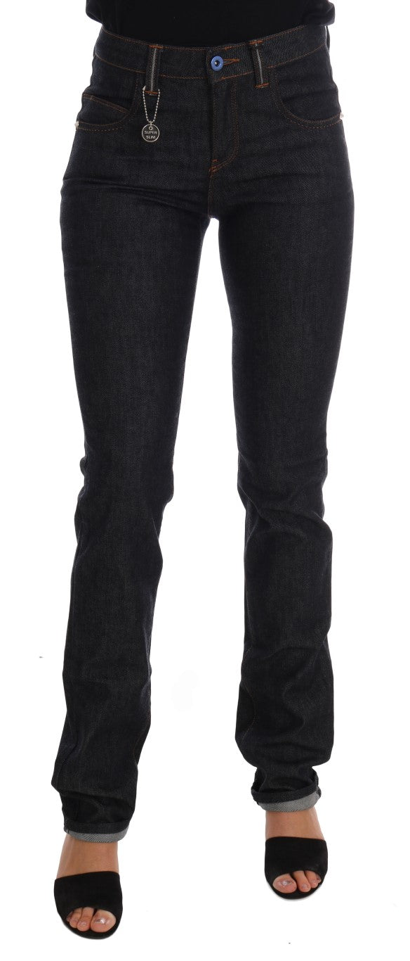 Sleek Dark Blue Super Slim Jeans Costume National