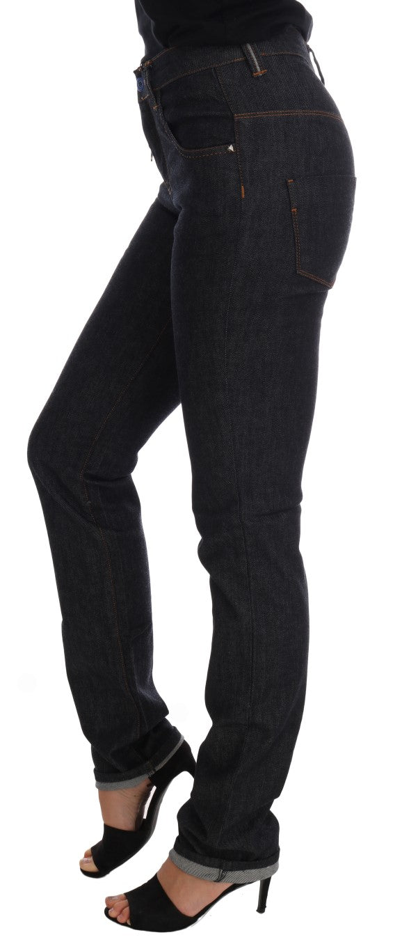 Sleek Dark Blue Super Slim Jeans Costume National