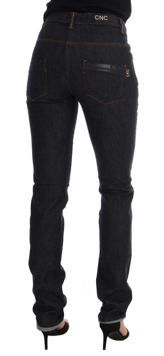 Sleek Dark Blue Super Slim Jeans Costume National