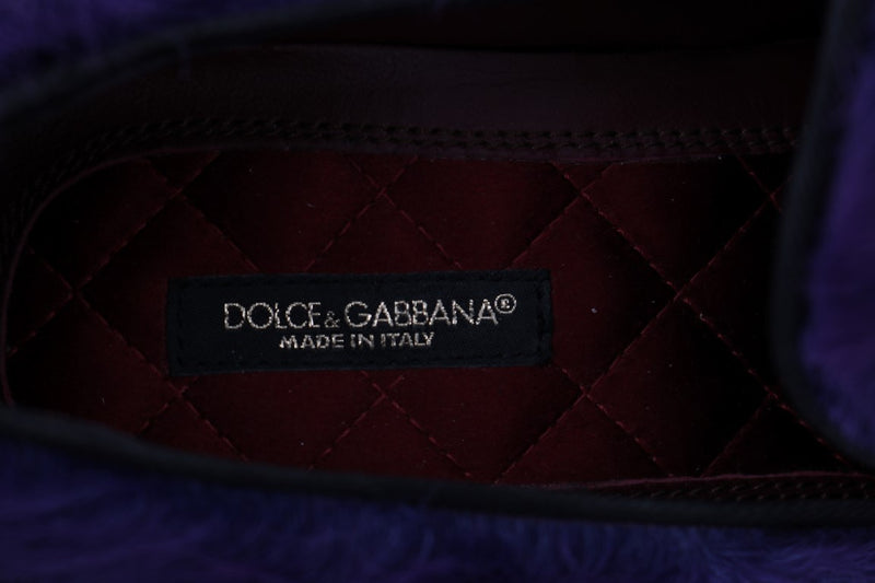 Plush Purple Sheep Fur Loafers Dolce & Gabbana