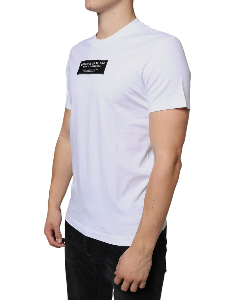 White Cotton DG Applique Casual T-shirt Dolce & Gabbana