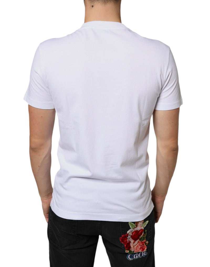 White Cotton DG Applique Casual T-shirt Dolce & Gabbana