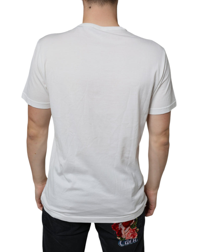 White Cotton DG Logo Print T-shirt Dolce & Gabbana