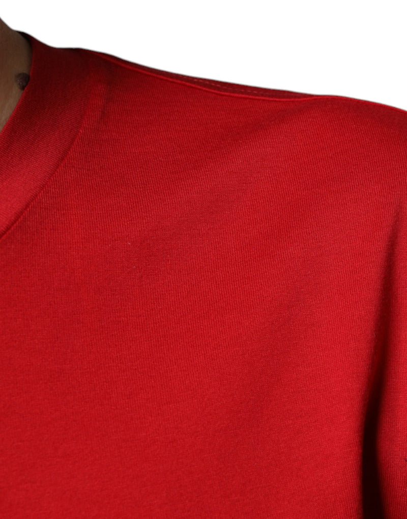 Red Cotton DG Logo Print Crew Neck T-shirt Dolce & Gabbana