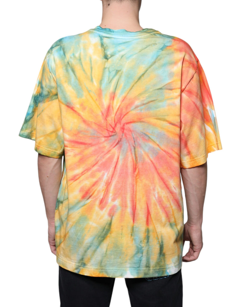 Multicolor Tie-Dye Logo Cotton T-shirt Dolce & Gabbana