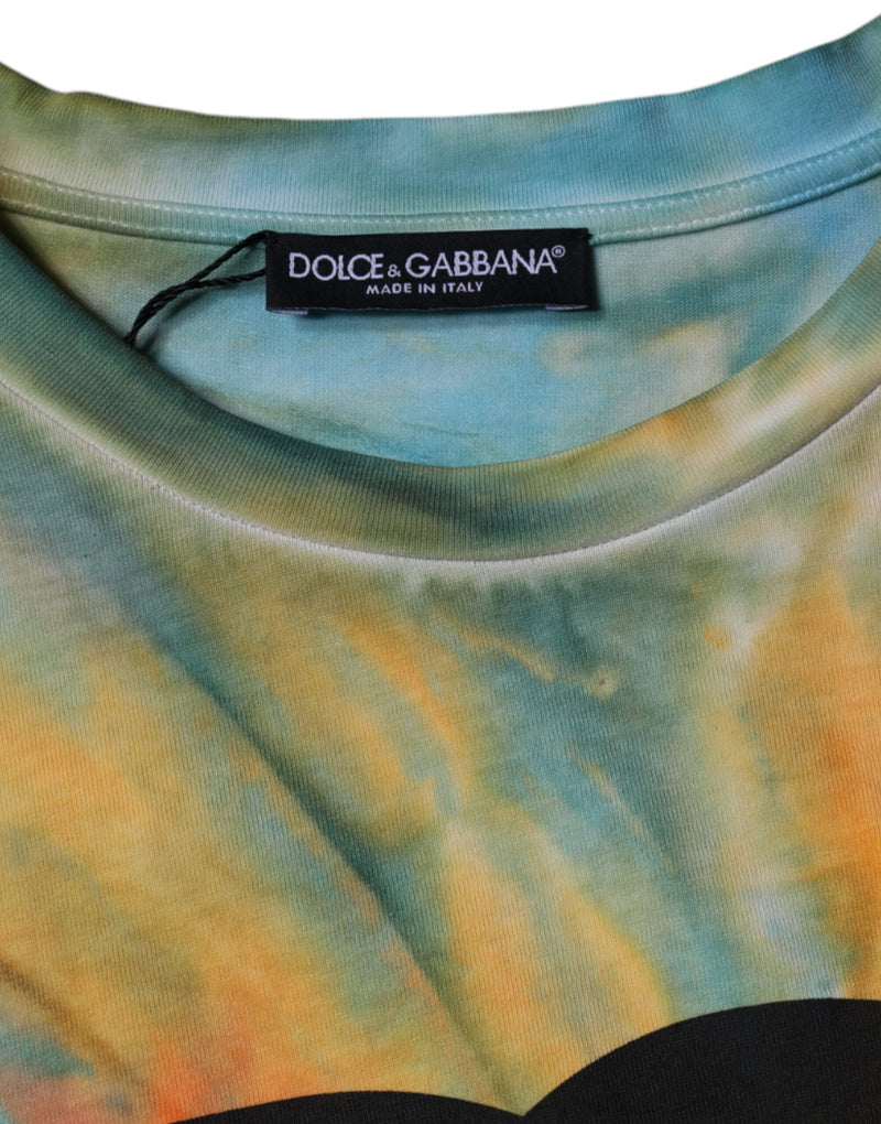 Multicolor Tie-Dye Logo Cotton T-shirt Dolce & Gabbana