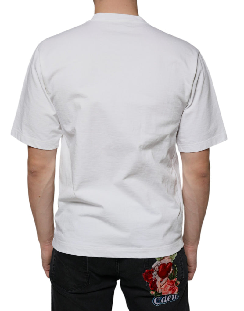 White Cotton DG Logo Print Casual T-shirt Dolce & Gabbana