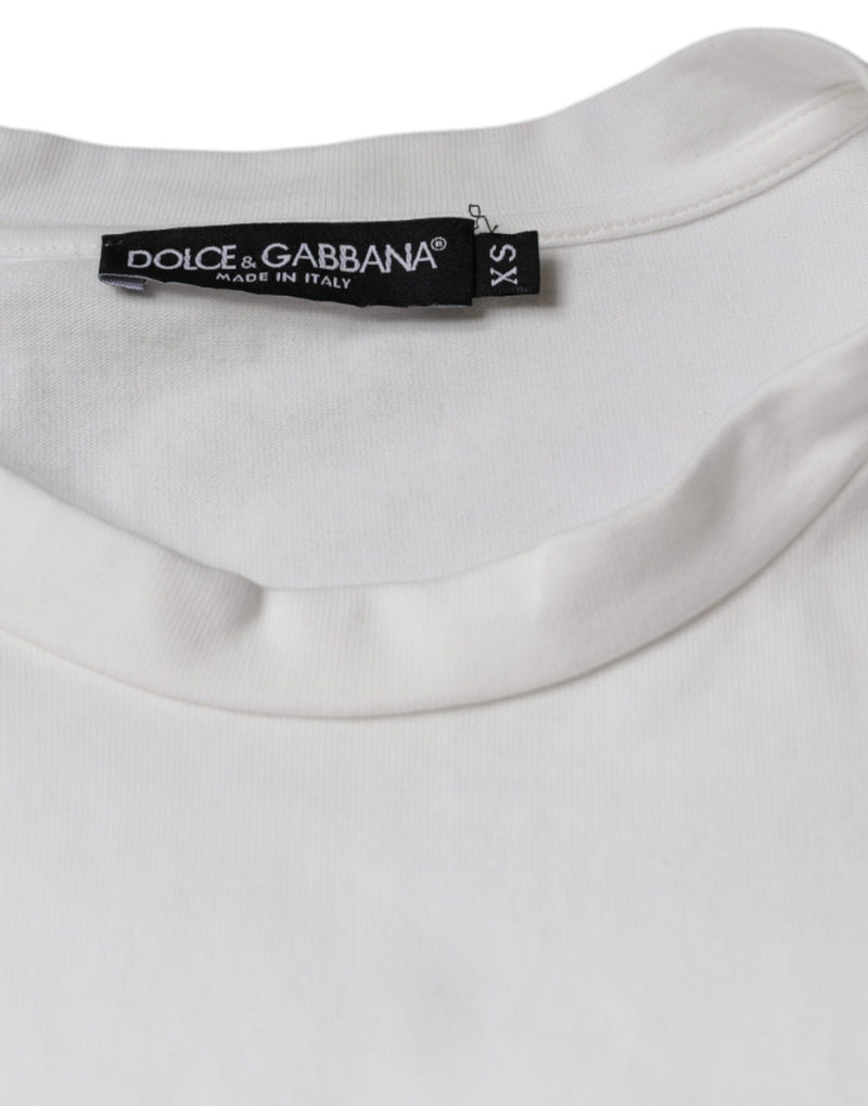 White Cotton DG Logo Print Casual T-shirt Dolce & Gabbana