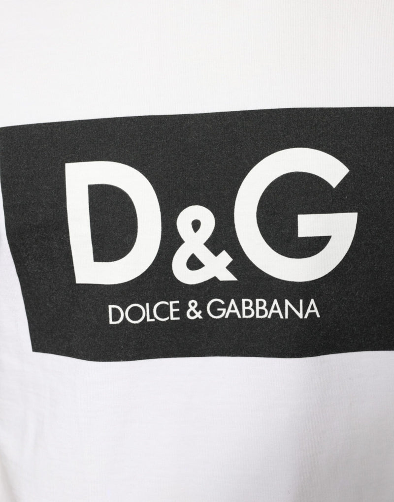 White Cotton DG Logo Print Casual T-shirt Dolce & Gabbana