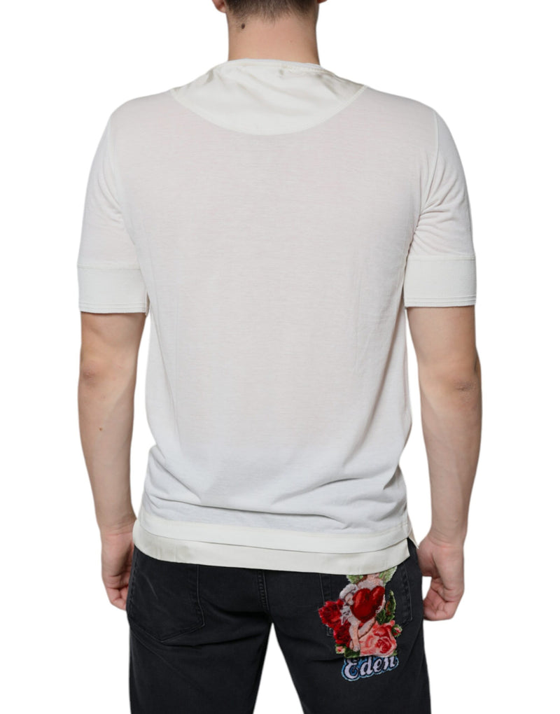 Off White Cotton Short Sleeves T-shirt Dolce & Gabbana