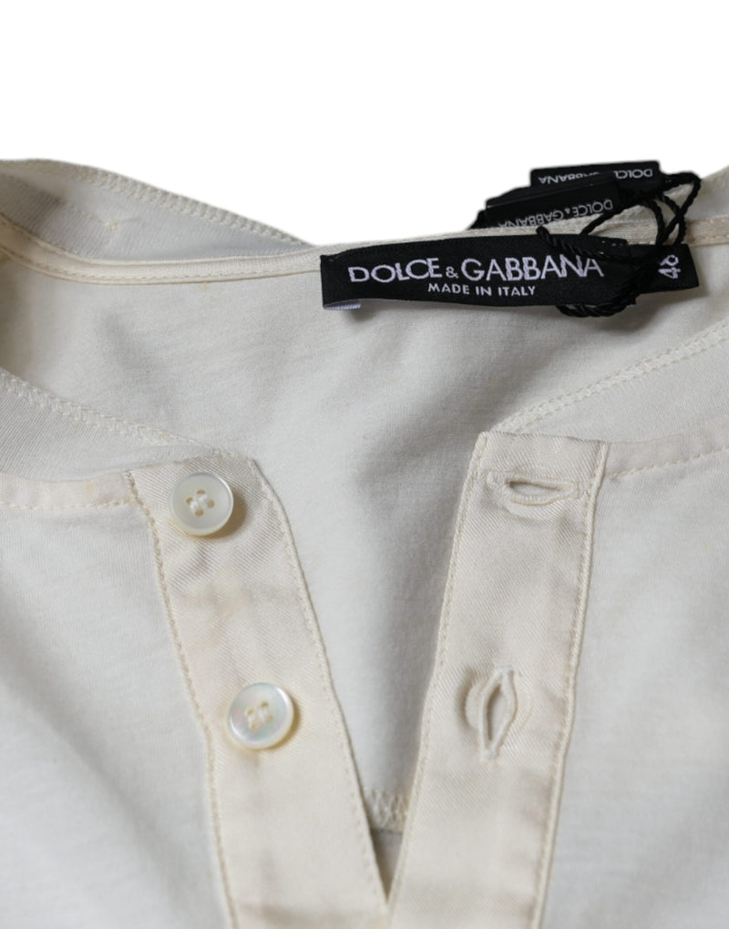 Off White Cotton Short Sleeves T-shirt Dolce & Gabbana