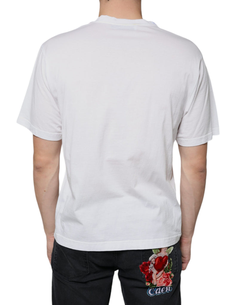 White Cotton DG Logo Print Casual T-shirt Dolce & Gabbana