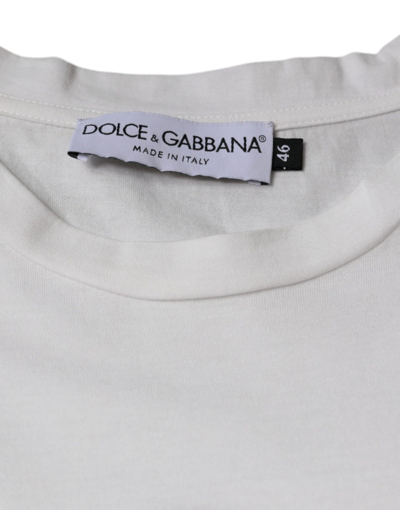 White Cotton DG Logo Print Casual T-shirt Dolce & Gabbana