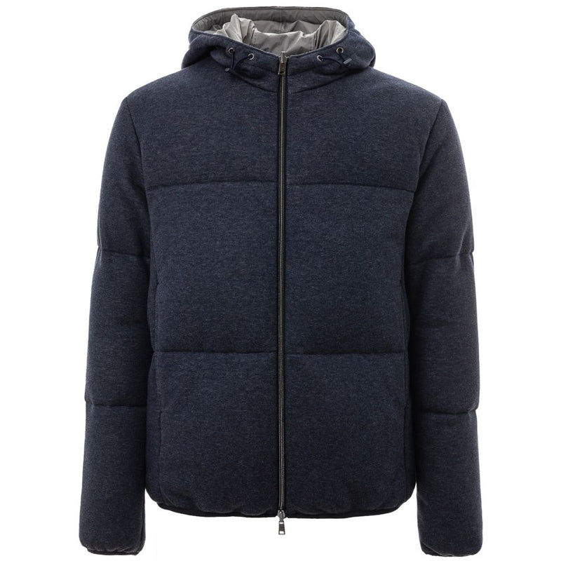 Navy Blue Cotton Jacket Herno