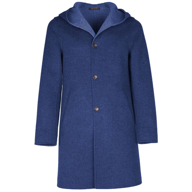 Blue Wool Vergine Jacket Made in Italy