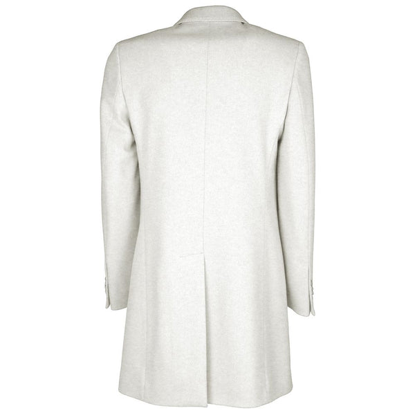 White Wool Vergine Jacket Made in Italy